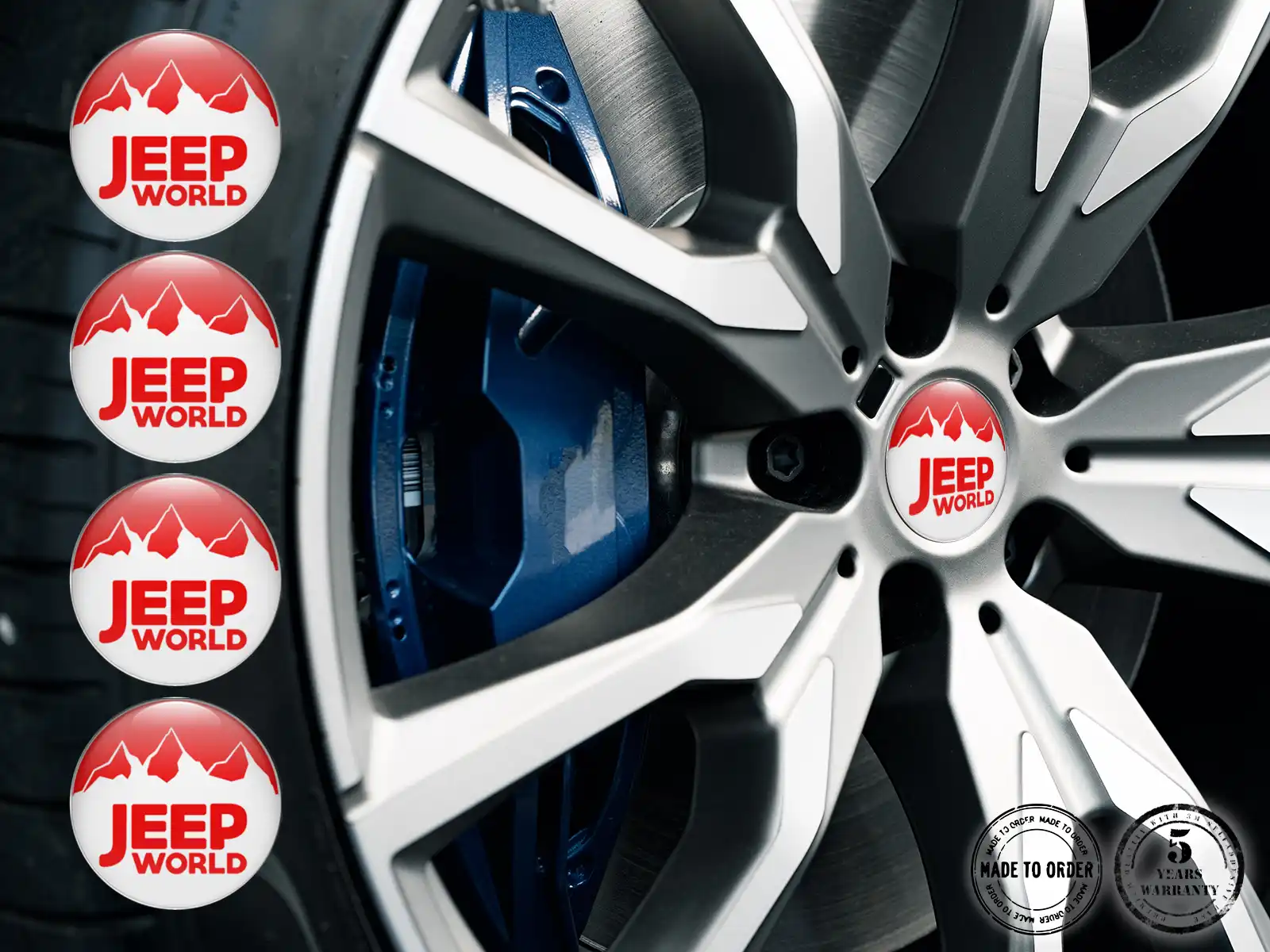 Jeep Calcomanías de Rueda Estilo Insignias de Silicona Mejoradas